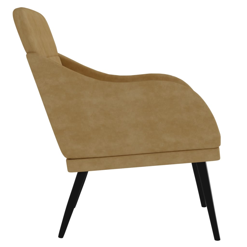 Sessel Braun 63x76x80 cm Samt