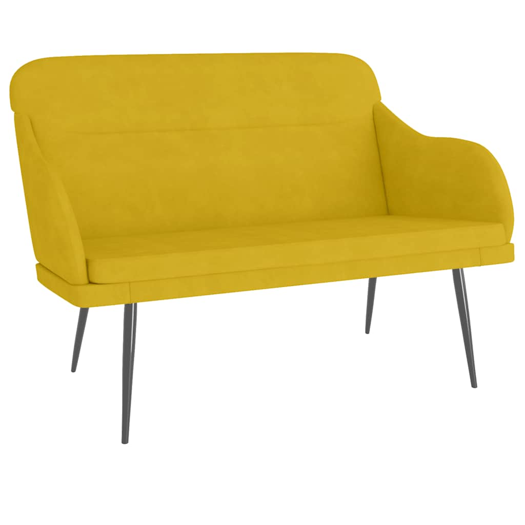 Sitzbank Gelb 110x76x80 cm Samt