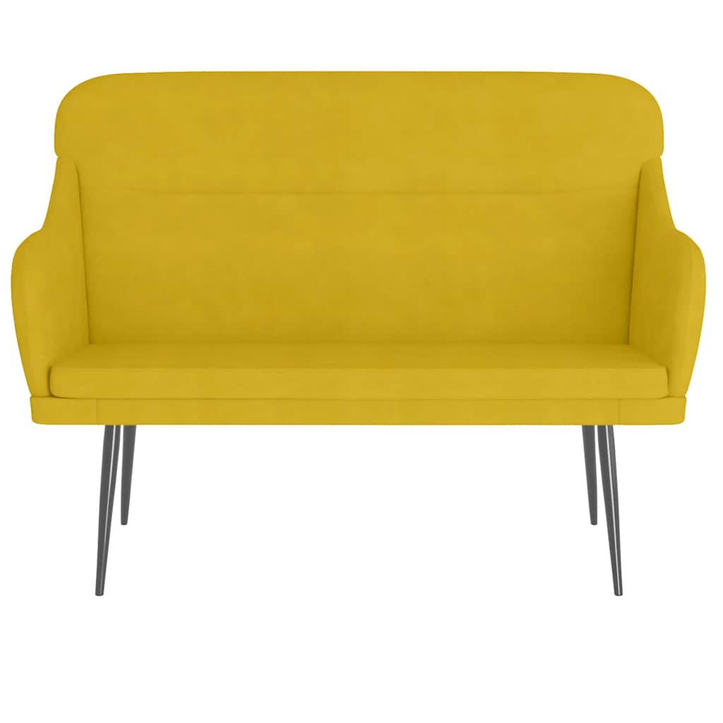 Sitzbank Gelb 110x76x80 cm Samt
