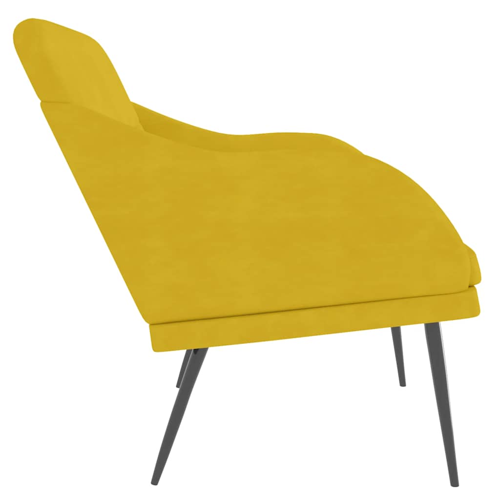 Sitzbank Gelb 110x76x80 cm Samt