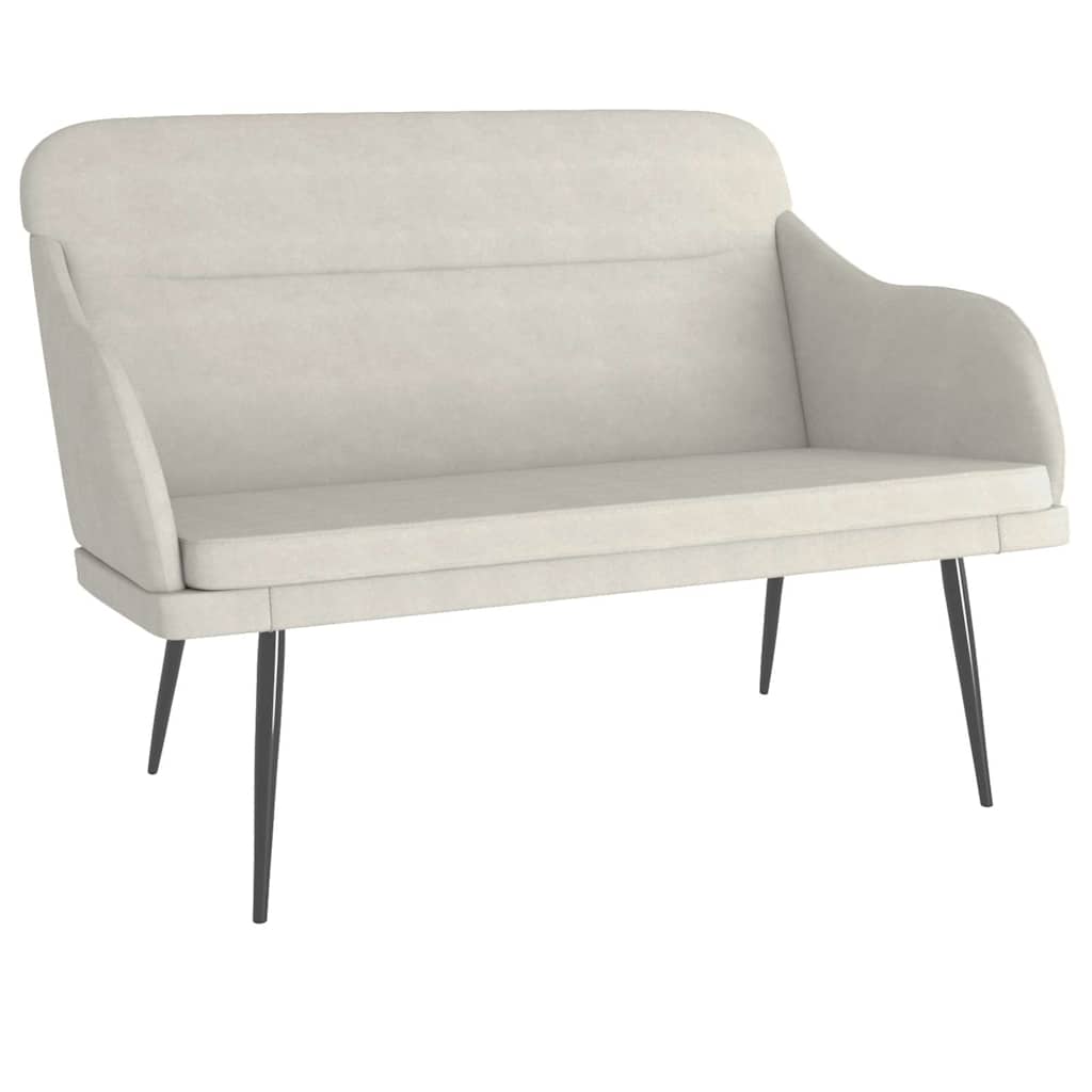 Sitzbank Creme 110x76x80 cm Samt