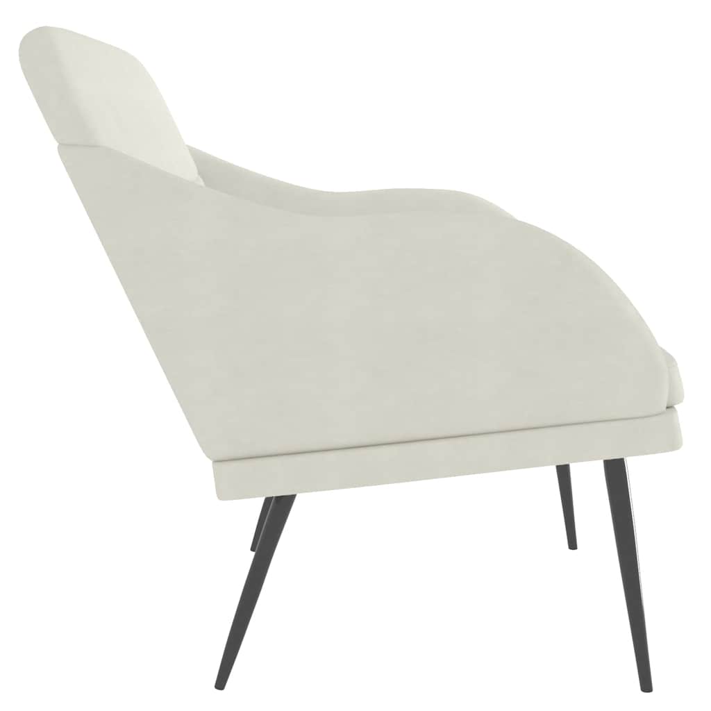 Sitzbank Creme 110x76x80 cm Samt