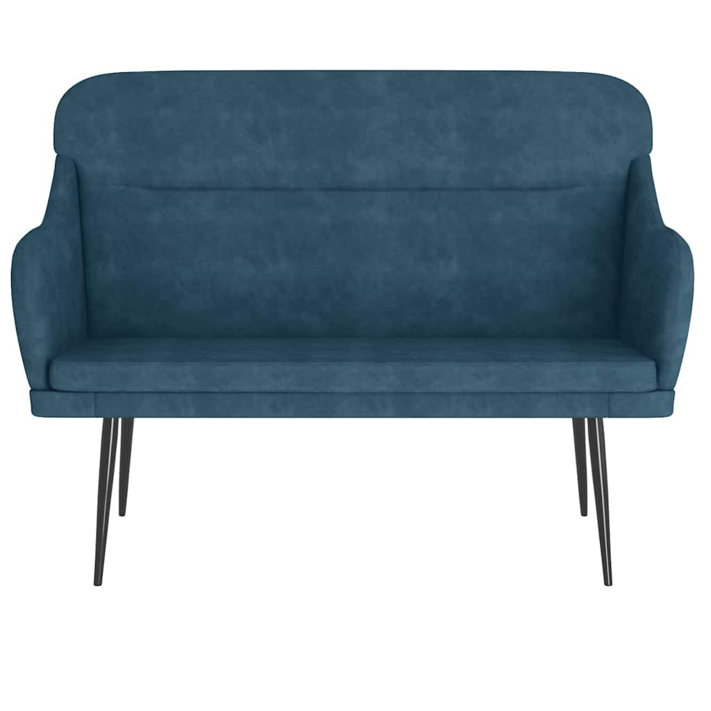 Sitzbank Blau 110x76x80 cm Samt