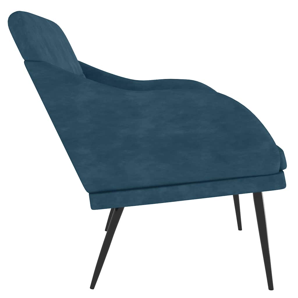 Sitzbank Blau 110x76x80 cm Samt