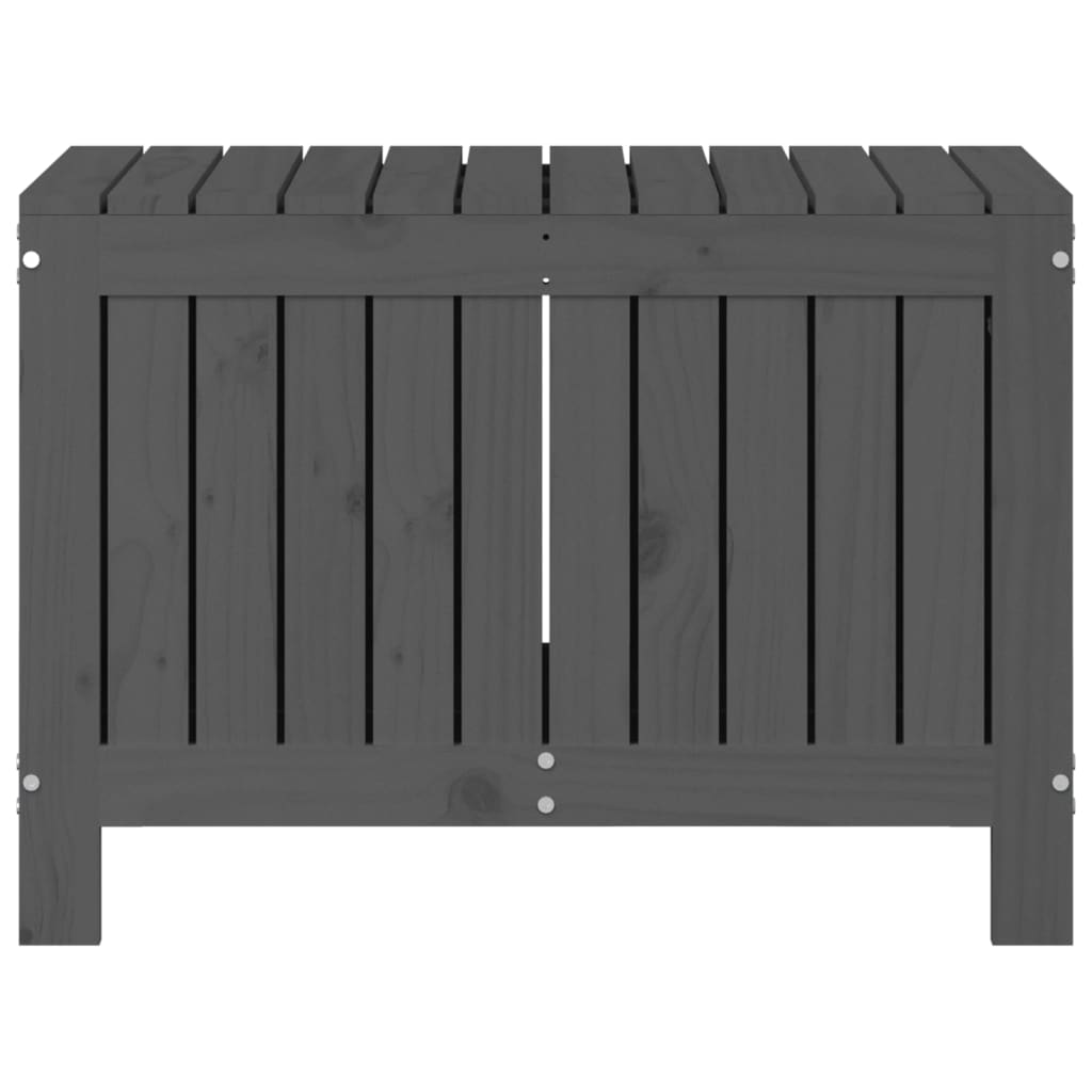 Gartentruhe Grau 76x42,5x54 cm Massivholz Kiefer