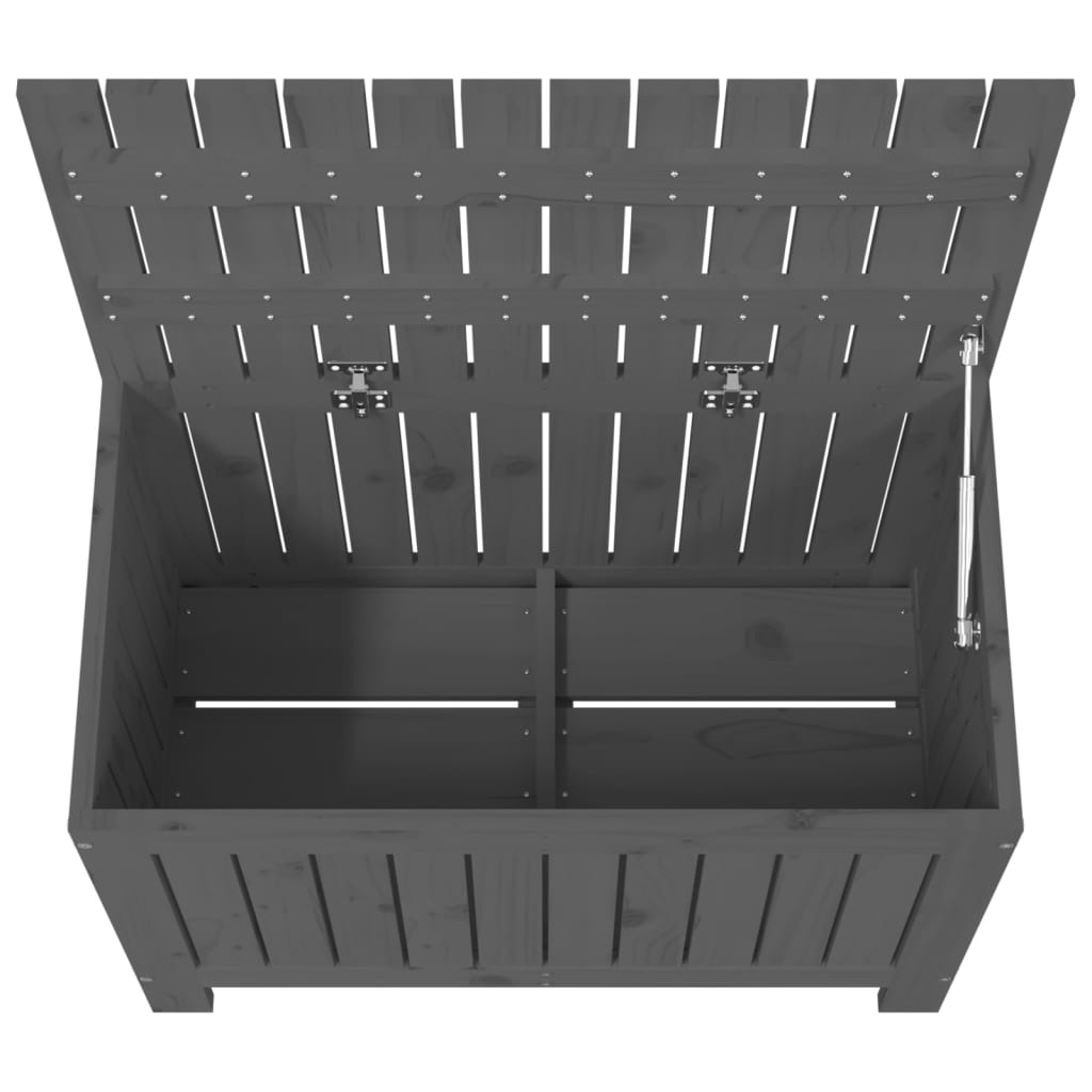 Gartentruhe Grau 76x42,5x54 cm Massivholz Kiefer
