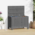 Gartentruhe Grau 76x42,5x54 cm Massivholz Kiefer