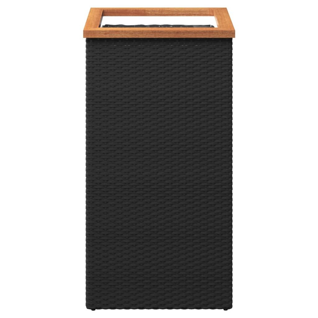 Pflanzkübel Schwarz 40x40x80 cm Poly Rattan