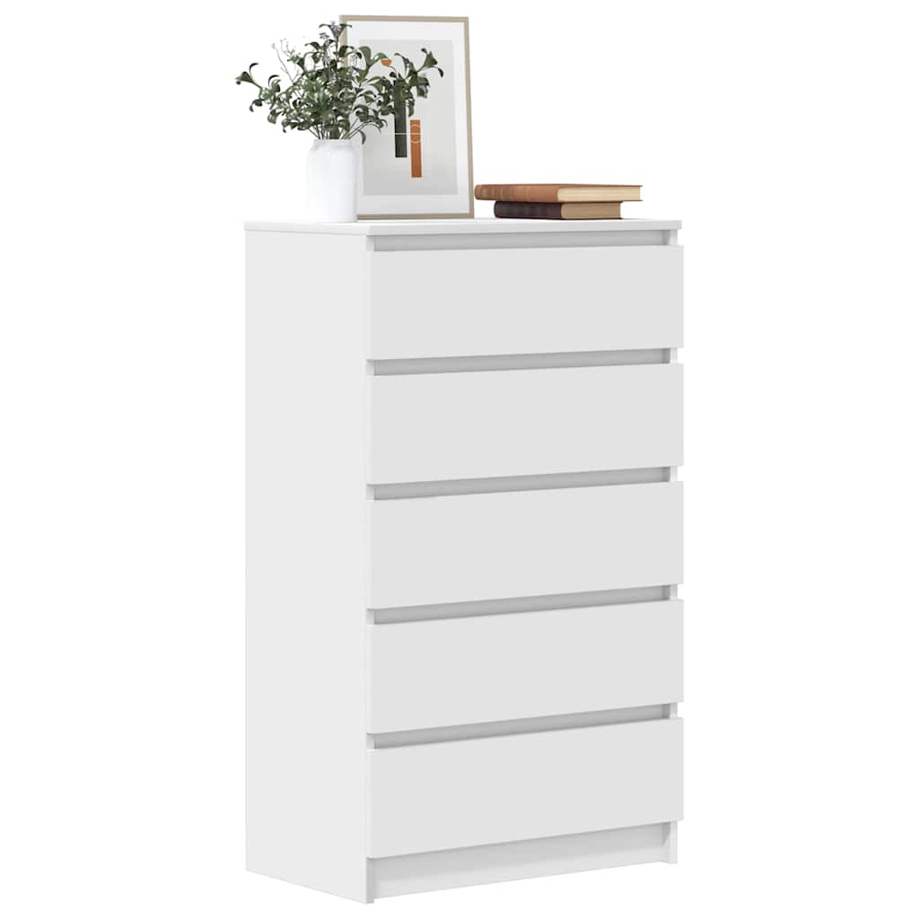 Schubladenschrank Weiß 60x36x103 cm Holzwerkstoff
