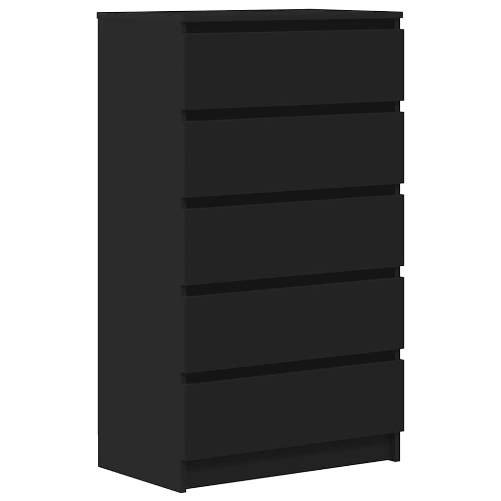Schubladenschrank Schwarz 60x36x103 cm Holzwerkstoff