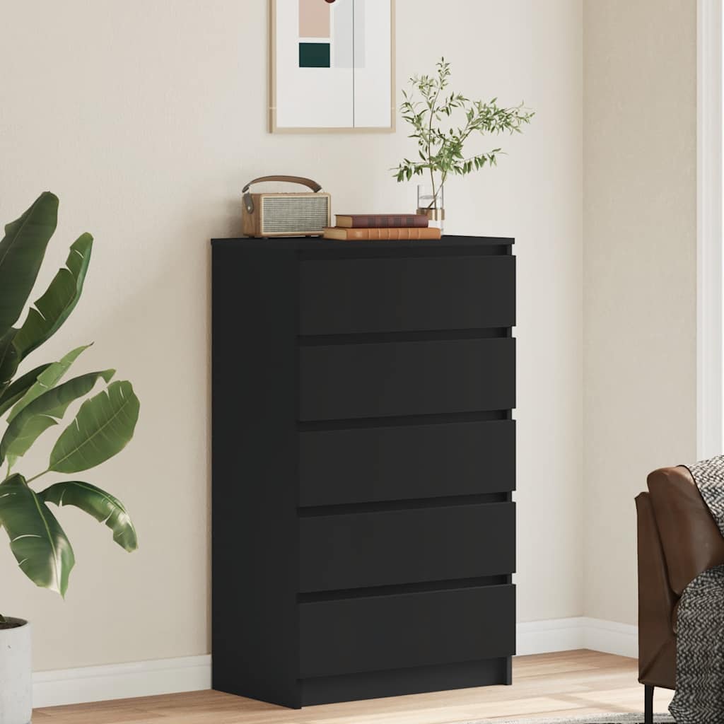 Schubladenschrank Schwarz 60x36x103 cm Holzwerkstoff