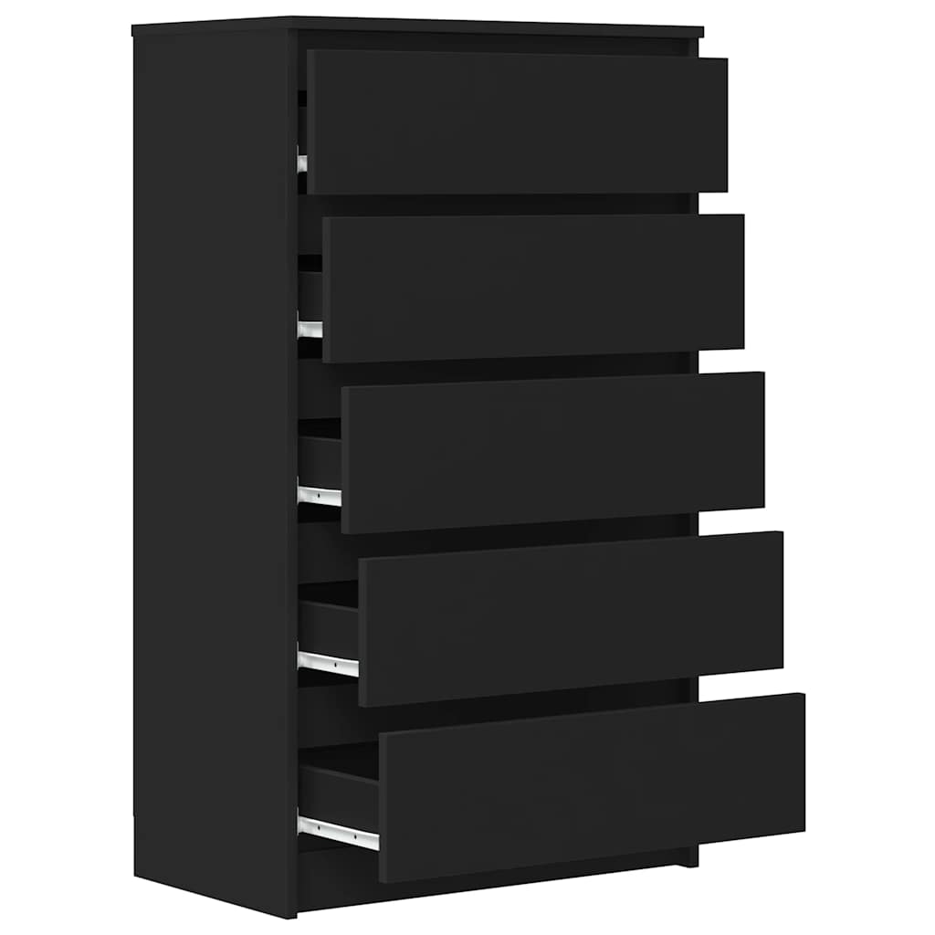 Schubladenschrank Schwarz 60x36x103 cm Holzwerkstoff