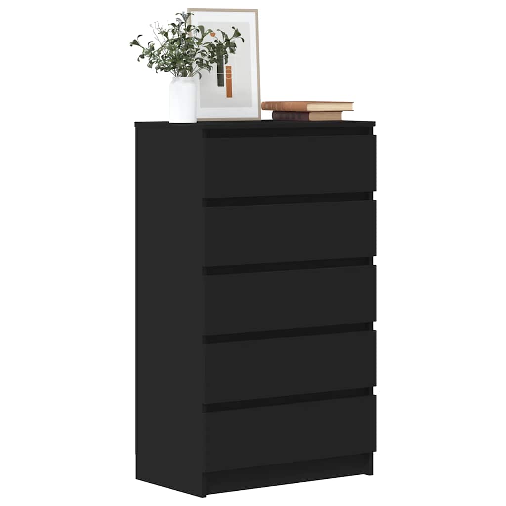 Schubladenschrank Schwarz 60x36x103 cm Holzwerkstoff