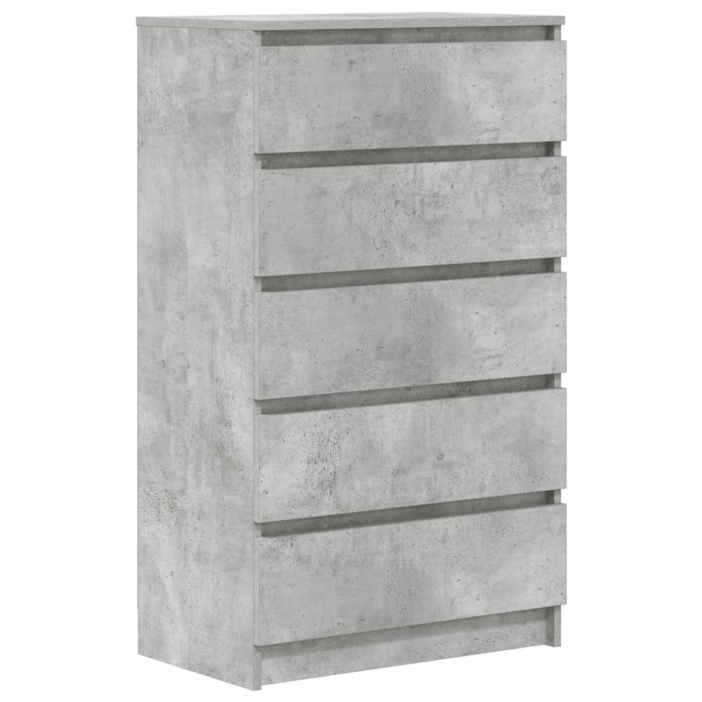 Schubladenschrank Betongrau 60x36x103 cm Holzwerkstoff