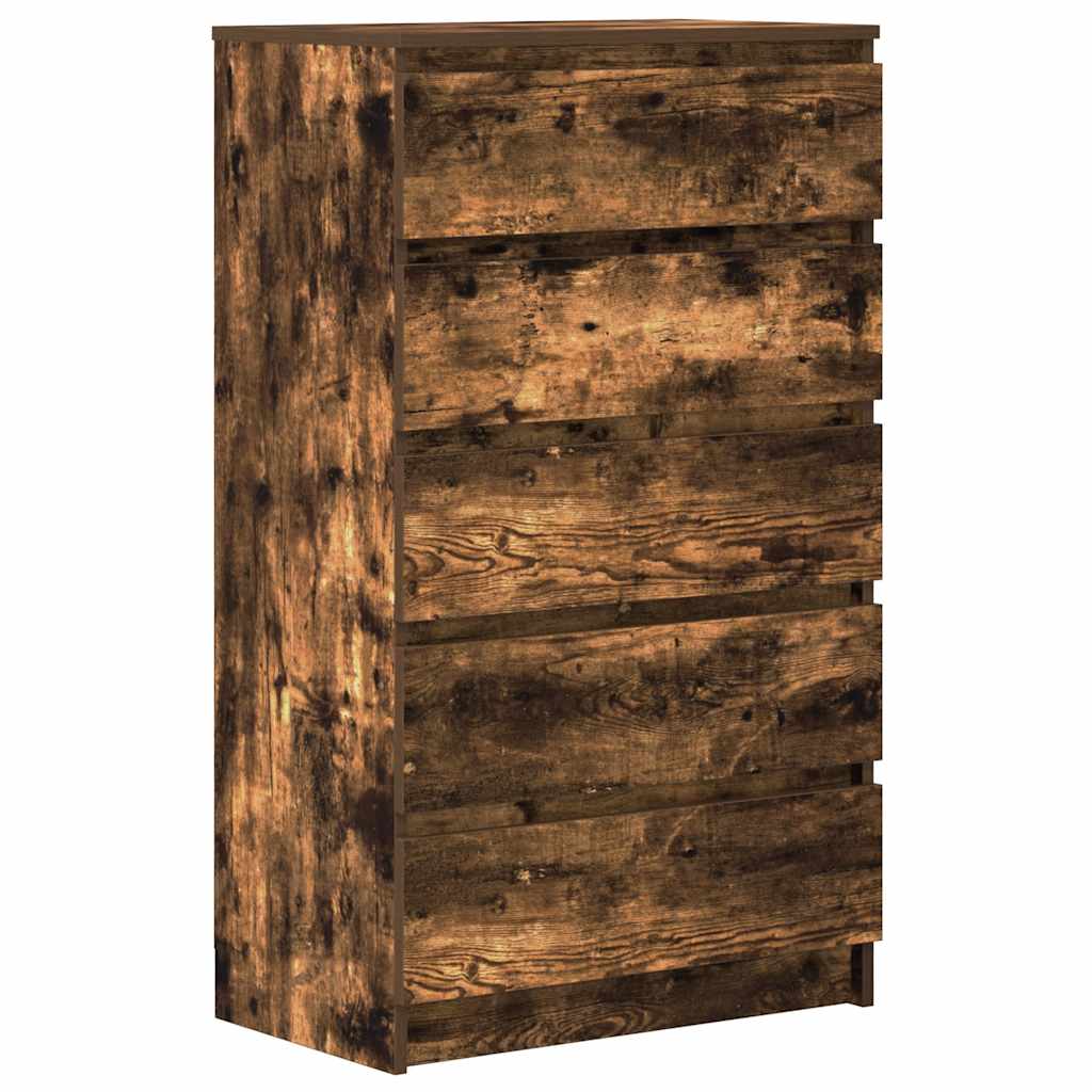 Schubladenschrank Räuchereiche 60x36x103 cm Holzwerkstoff