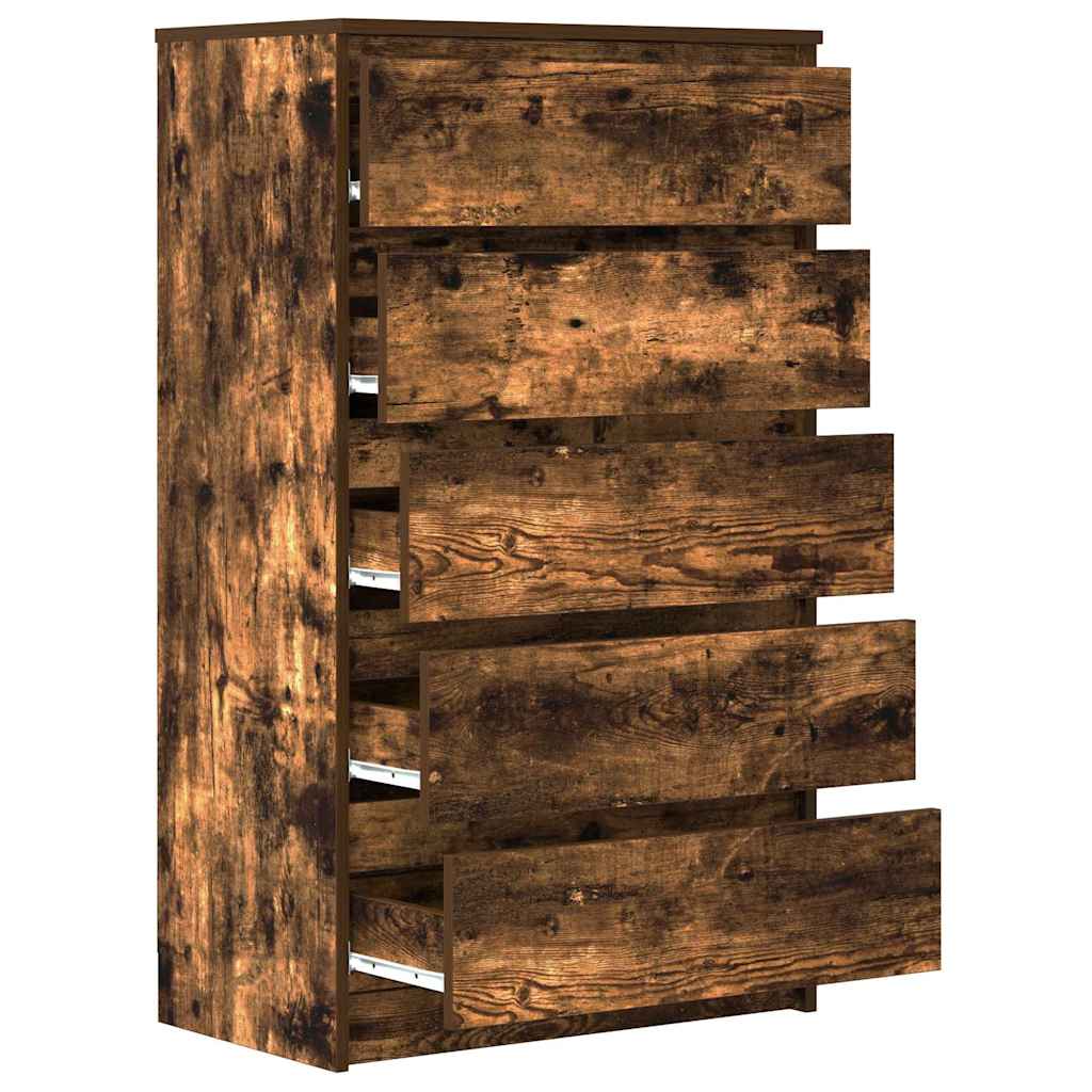 Schubladenschrank Räuchereiche 60x36x103 cm Holzwerkstoff