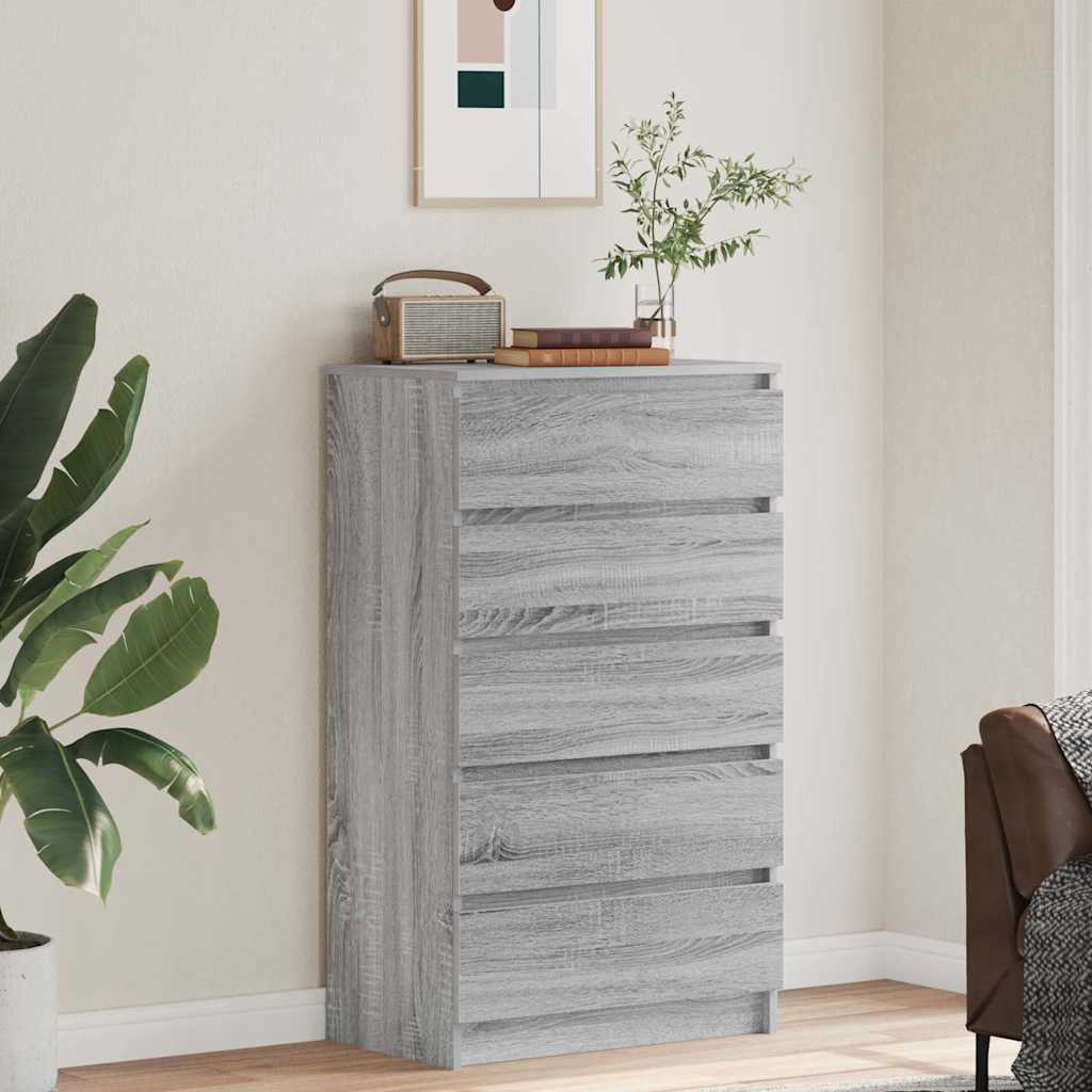 Schubladenschrank Grau Sonoma 60x36x103 cm Holzwerkstoff