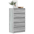 Schubladenschrank Grau Sonoma 60x36x103 cm Holzwerkstoff