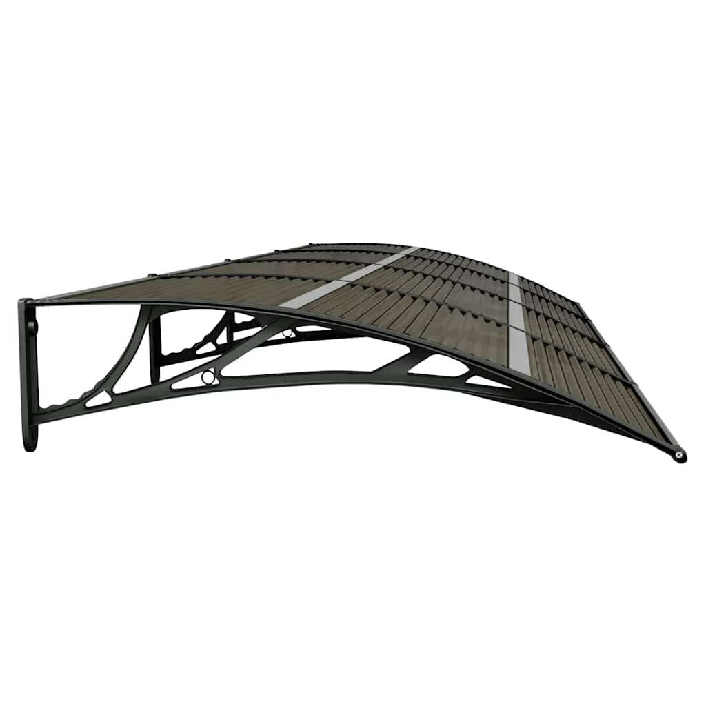 Türvordach Schwarz 350 x 100 cm Polycarbonat