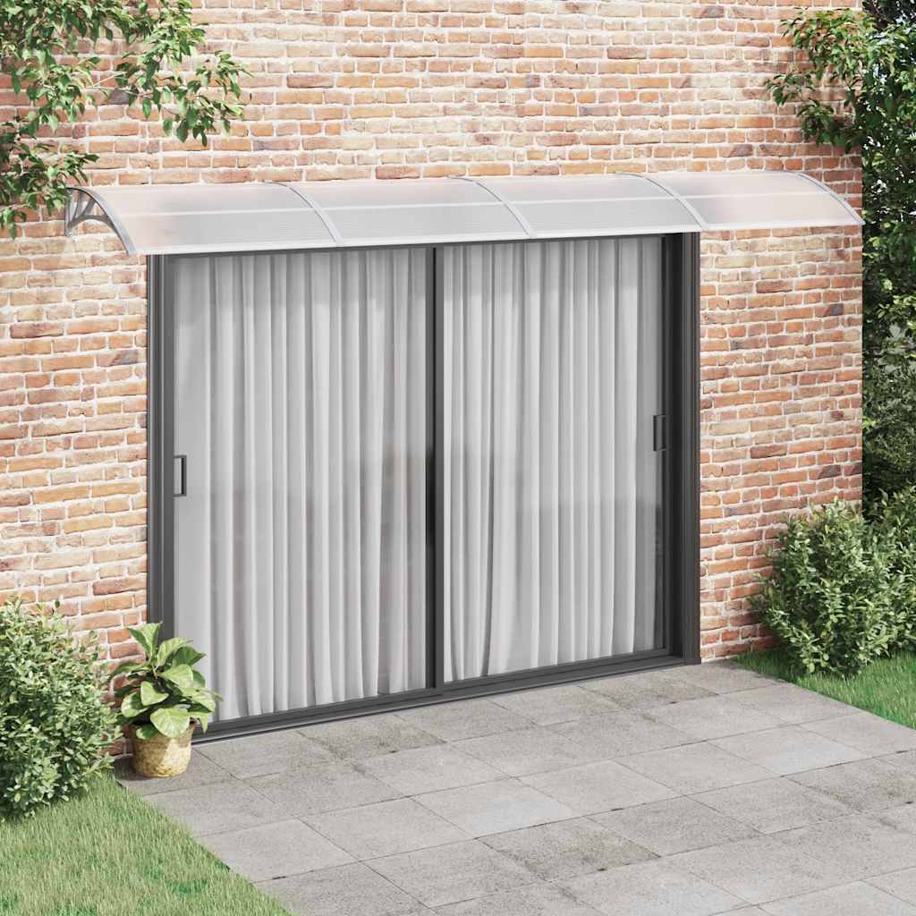 Türvordach Grau 400 x 100 cm Polycarbonat