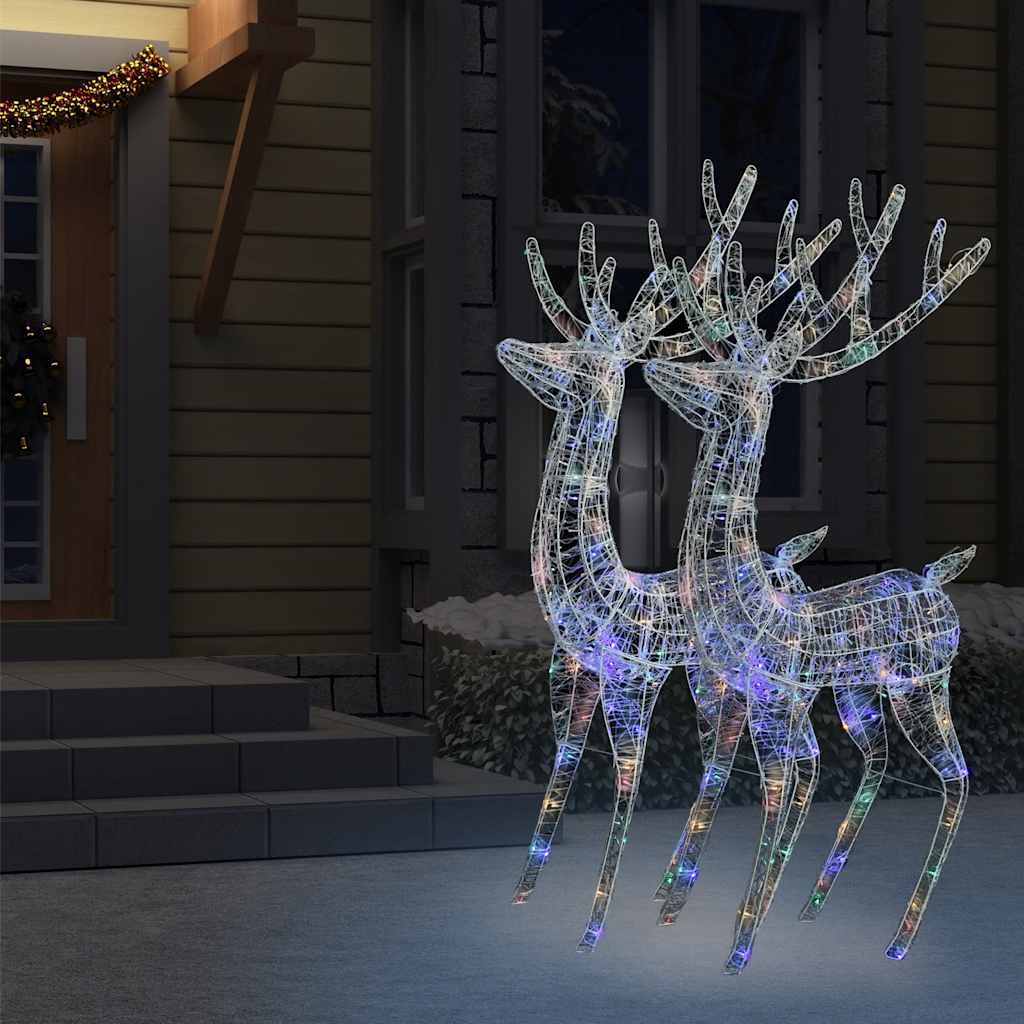 XXL Rentiere Weihnachtsdekoration Acryl 250 LED 2 Stk. 180 cm