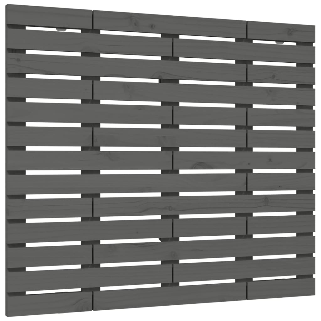 Wand-Kopfteil Grau 96x3x91,5 cm Massivholz Kiefer