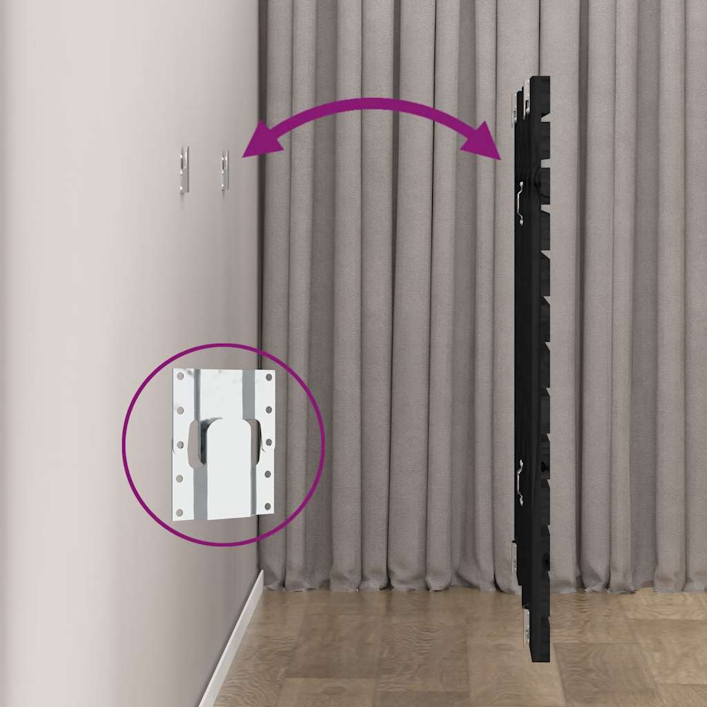 Wand-Kopfteil Schwarz 96x3x91,5 cm Massivholz Kiefer