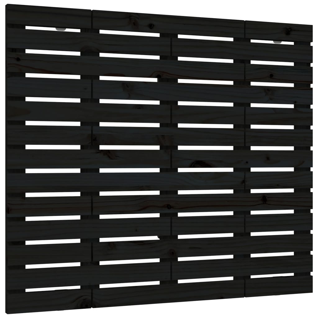 Wand-Kopfteil Schwarz 126x3x91,5 cm Massivholz Kiefer