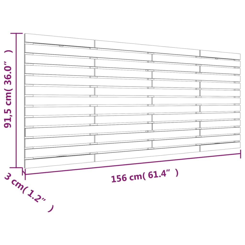 Wand-Kopfteil Honigbraun 156x3x91,5 cm Massivholz Kiefer