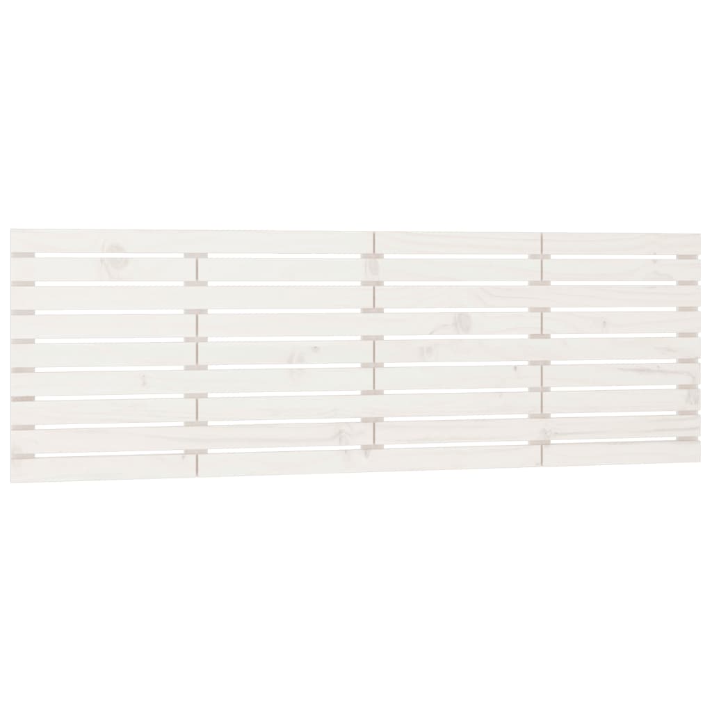 Wand-Kopfteil Weiß 206x3x63 cm Massivholz Kiefer