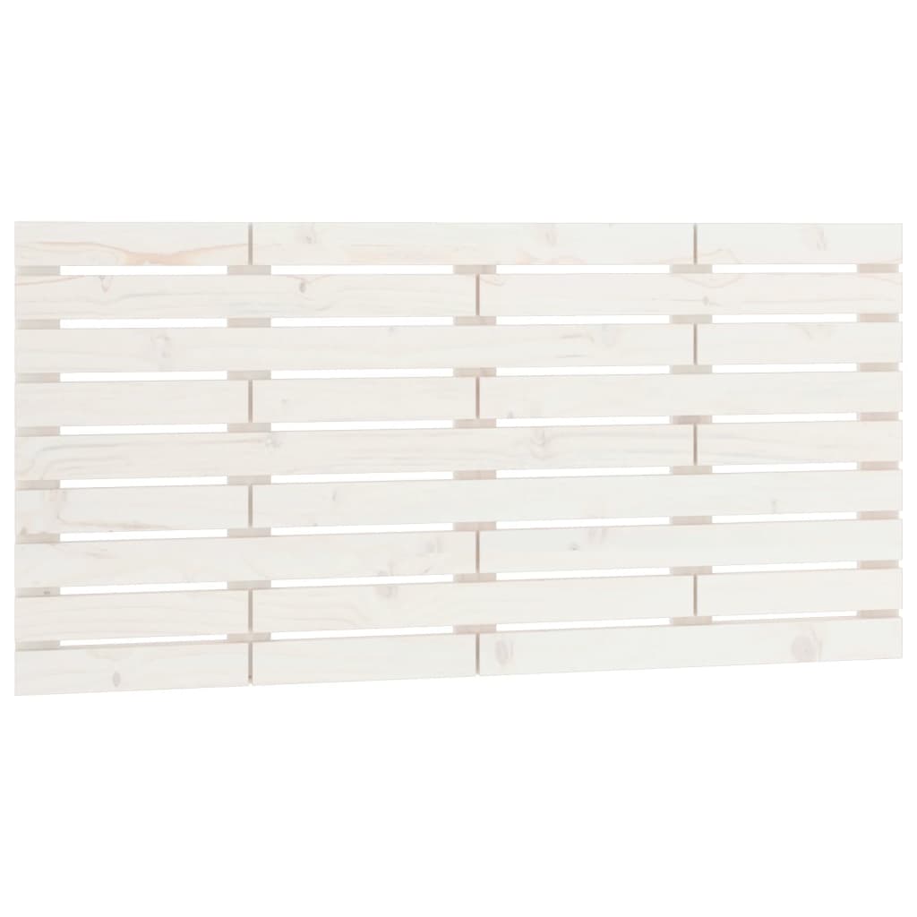 Wand-Kopfteil Weiß 126x3x63 cm Massivholz Kiefer