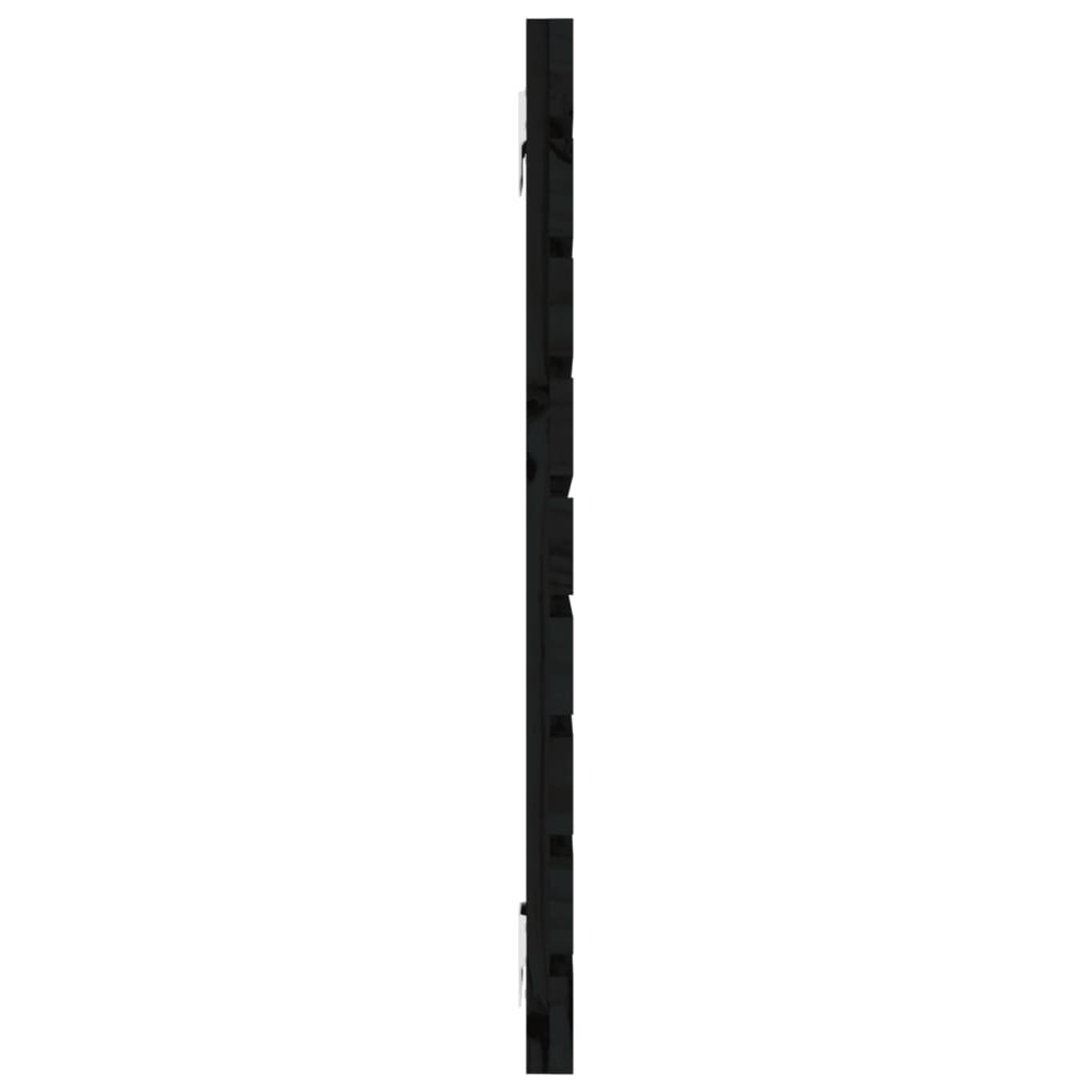 Wand-Kopfteil Schwarz 126x3x63 cm Massivholz Kiefer