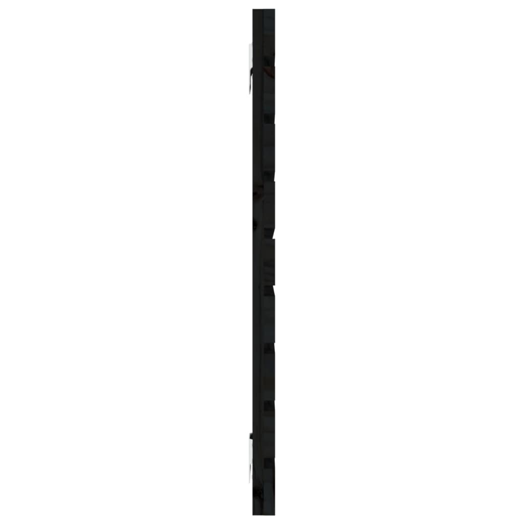Wand-Kopfteil Schwarz 146x3x63 cm Massivholz Kiefer