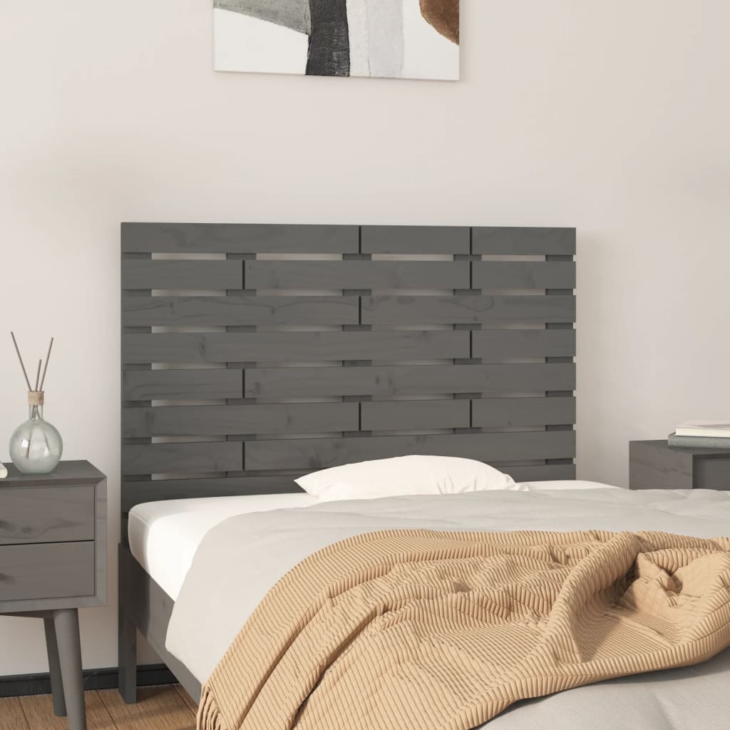 Wand-Kopfteil Grau 81x3x63 cm Massivholz Kiefer