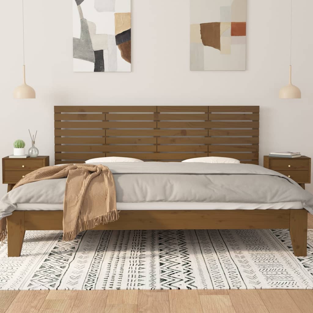 Wand-Kopfteil Honigbraun 166x3x63 cm Massivholz Kiefer