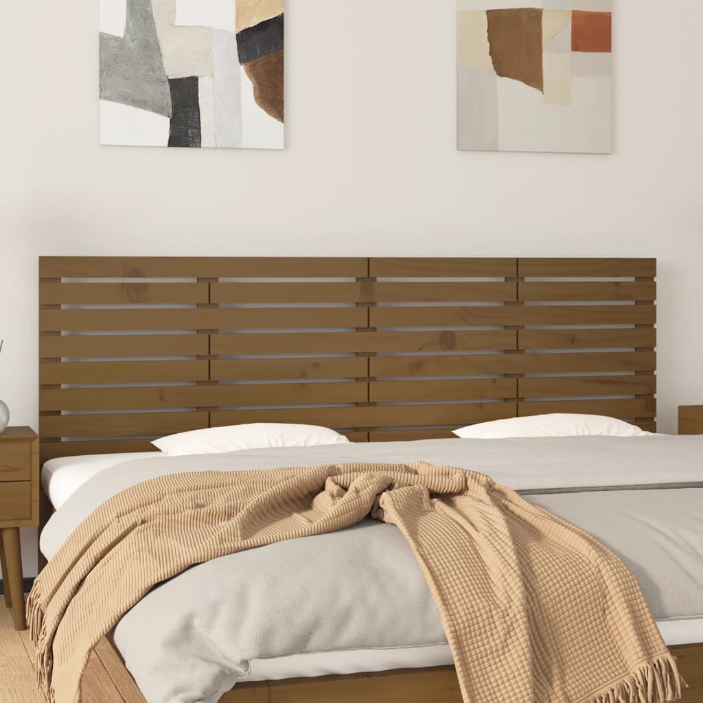 Wand-Kopfteil Honigbraun 166x3x63 cm Massivholz Kiefer
