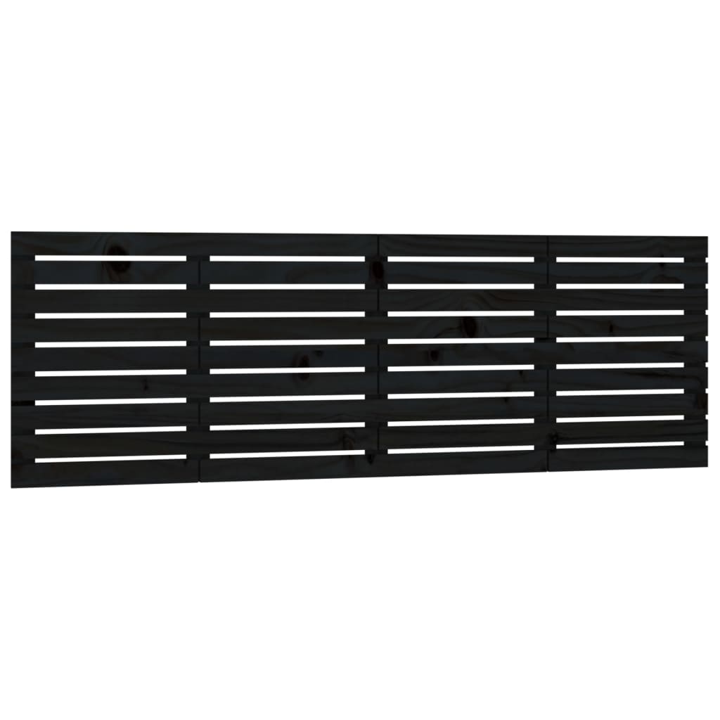 Wand-Kopfteil Schwarz 166x3x63 cm Massivholz Kiefer
