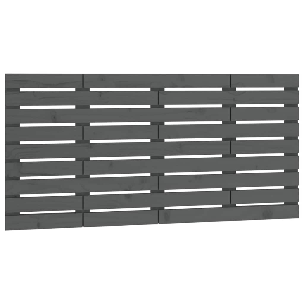 Wand-Kopfteil Grau 141x3x63 cm Massivholz Kiefer