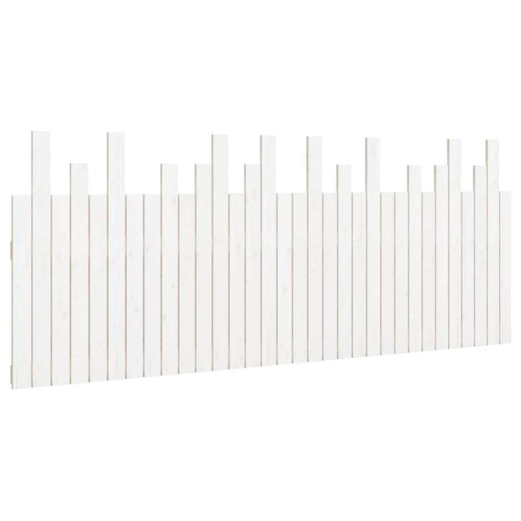 Wand-Kopfteil Weiß 204x3x80 cm Massivholz Kiefer