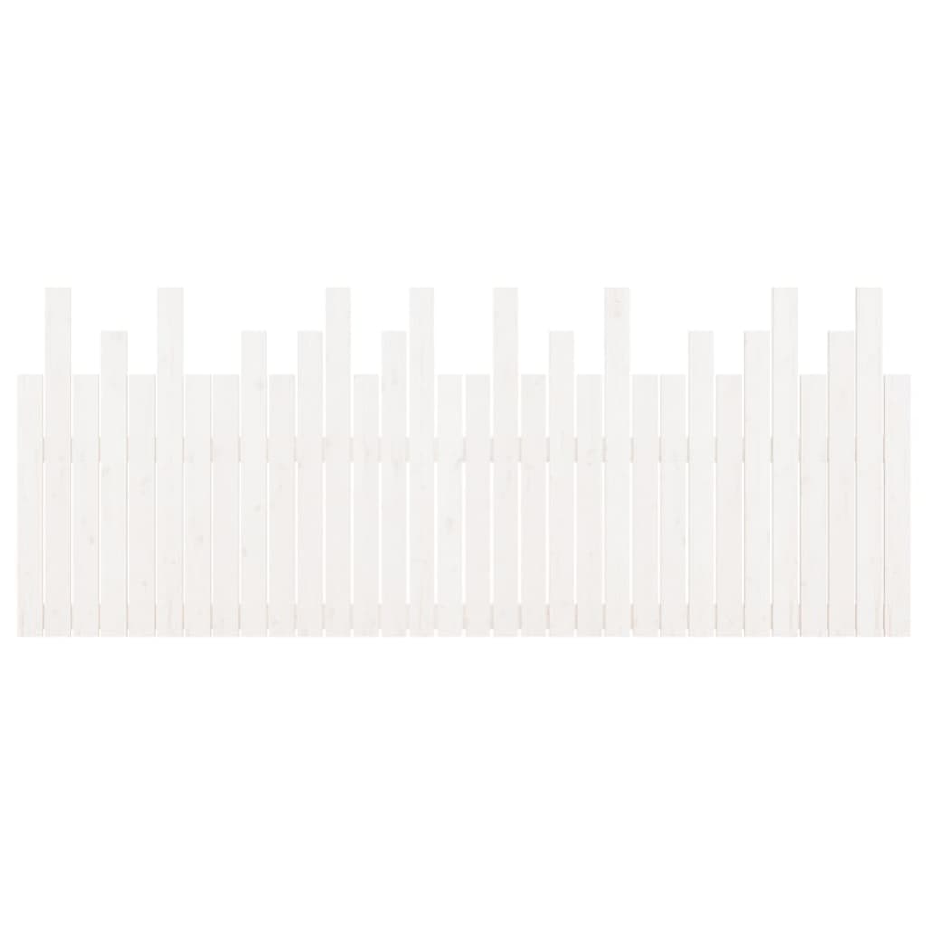 Wand-Kopfteil Weiß 204x3x80 cm Massivholz Kiefer