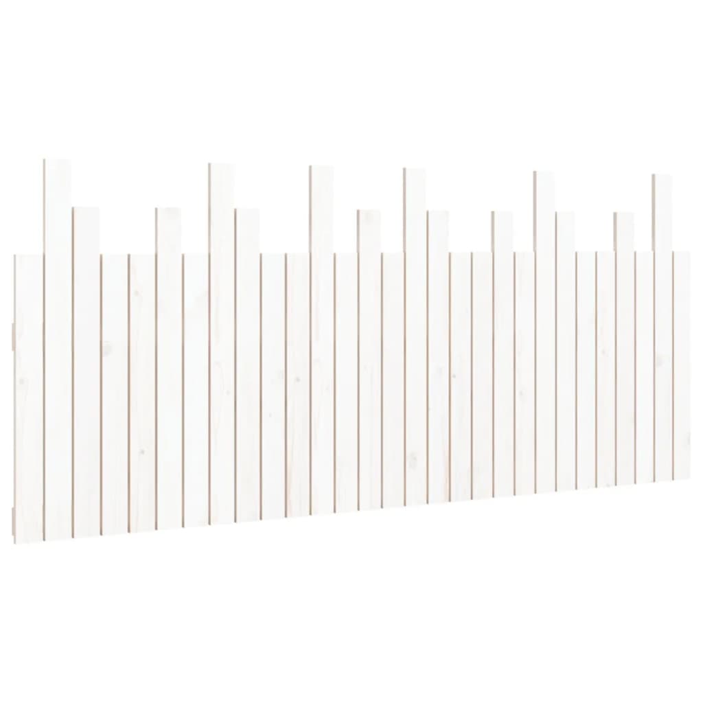 Wand-Kopfteil Weiß 185x3x80 cm Massivholz Kiefer