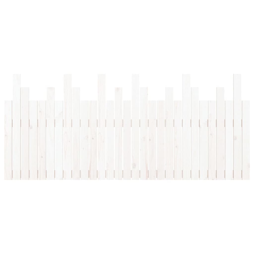 Wand-Kopfteil Weiß 185x3x80 cm Massivholz Kiefer