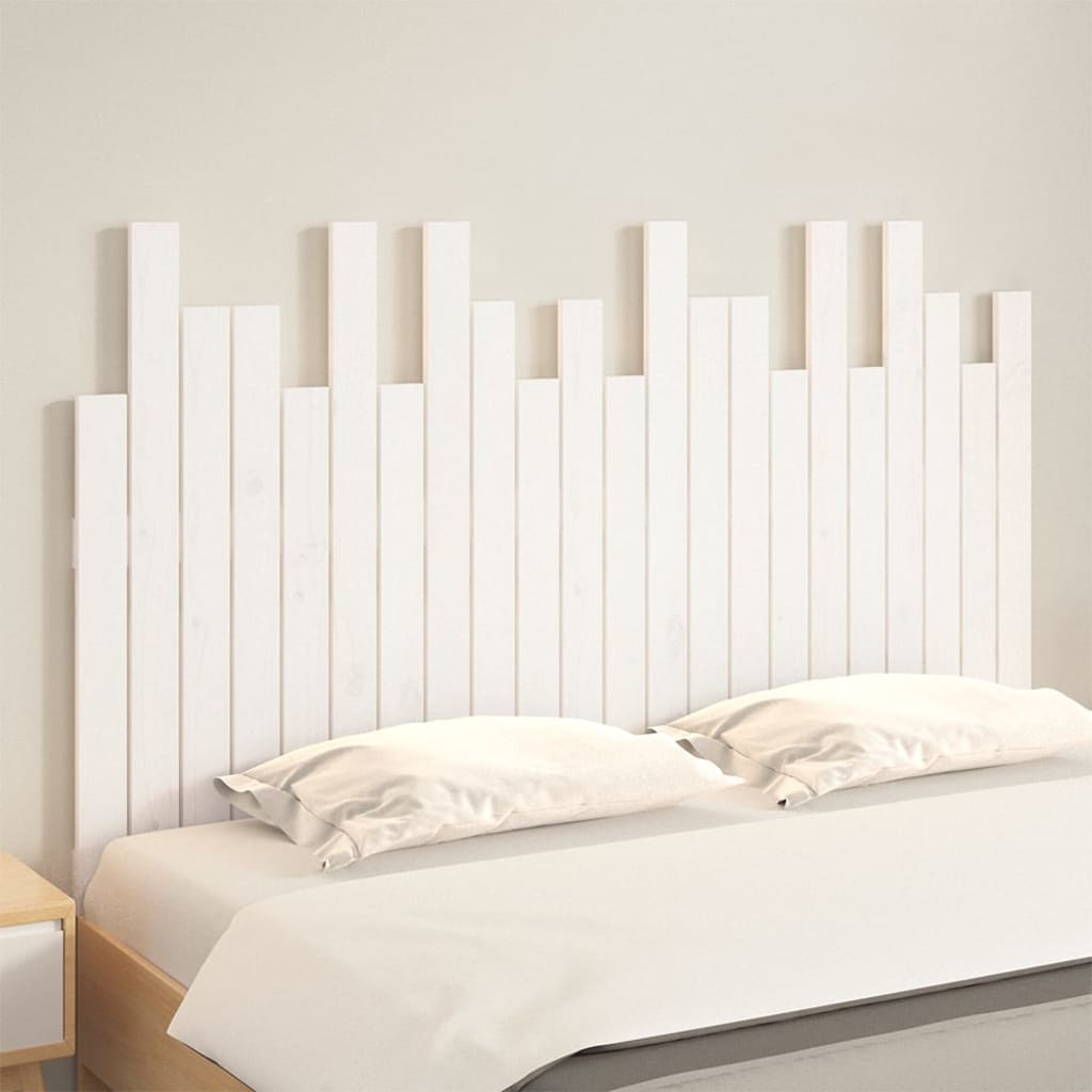 Wand-Kopfteil Weiß 140x3x80 cm Massivholz Kiefer