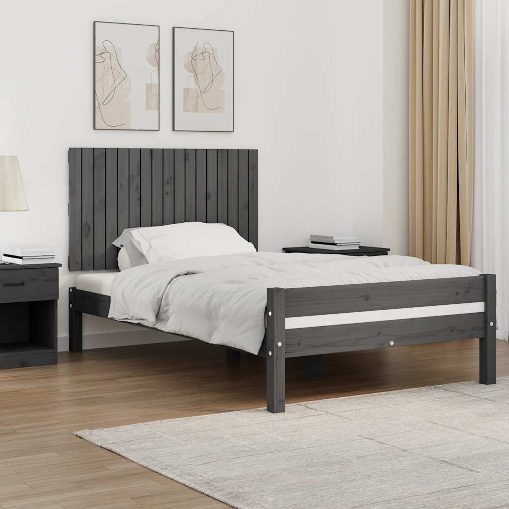 Wand-Kopfteil Grau 108x3x60 cm Massivholz Kiefer