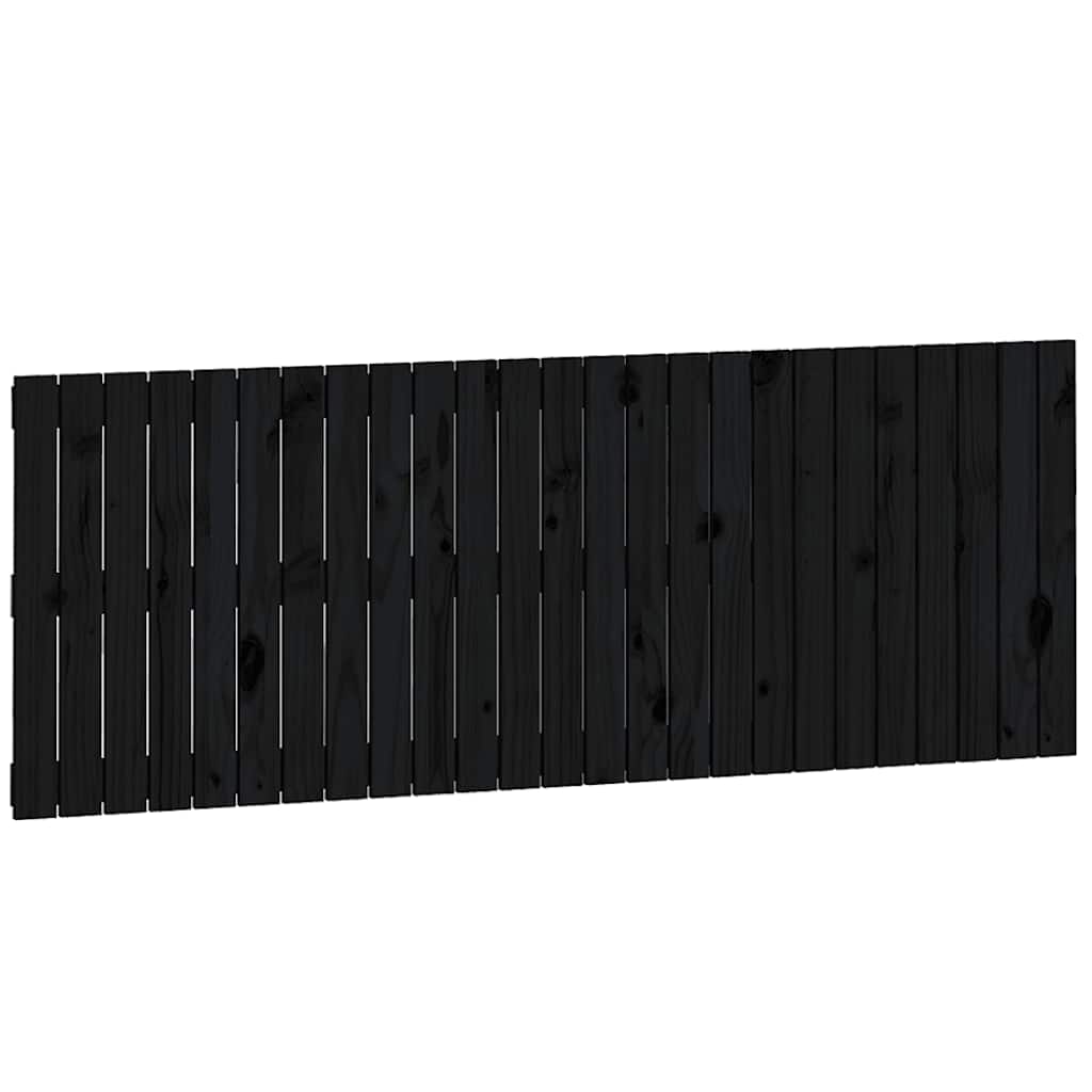 Wand-Kopfteil Schwarz 159,5x3x60 cm Massivholz Kiefer