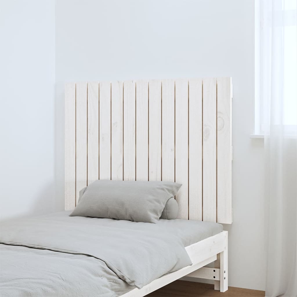 Wand-Kopfteil Weiß 82,5x3x60 cm Massivholz Kiefer