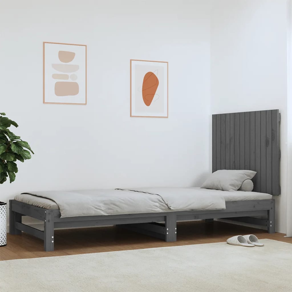 Wand-Kopfteil Grau 82,5x3x60 cm Massivholz Kiefer