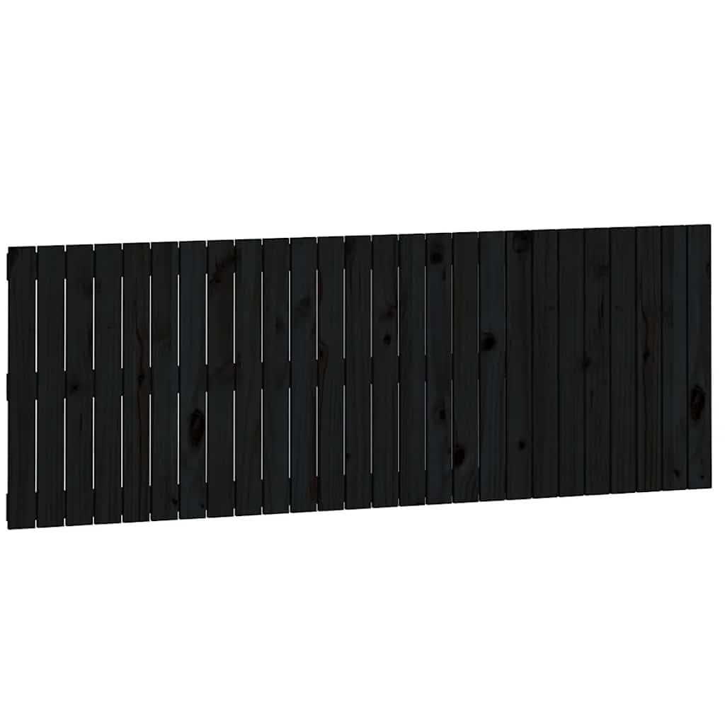 Wand-Kopfteil Schwarz 166x3x60 cm Massivholz Kiefer