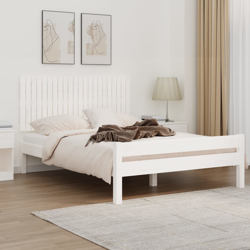 Wand-Kopfteil Weiß 140x3x60 cm Massivholz Kiefer