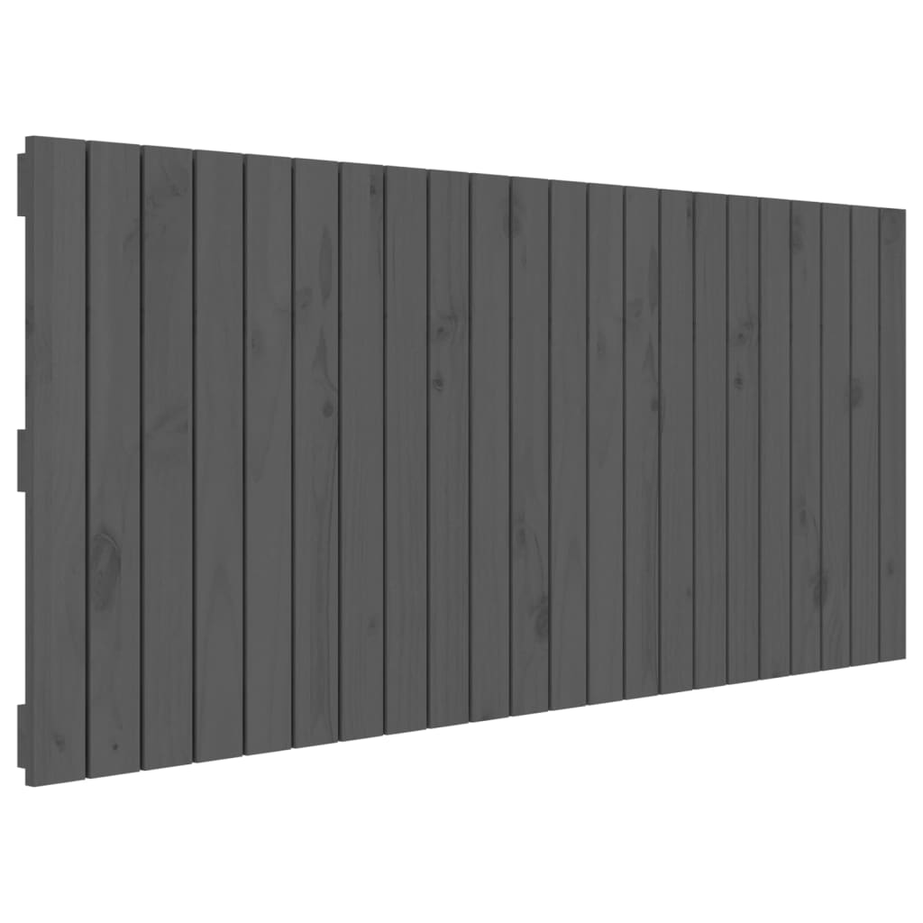 Wand-Kopfteil Grau 140x3x60 cm Massivholz Kiefer